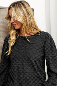 Charcoal Checkered Top