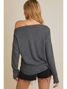 B+W Stripe Slouchy Top