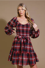 Load image into Gallery viewer, Red Smocked Plaid Dress

