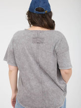 Load image into Gallery viewer, Charcoal Raw Edge Tee - Plus
