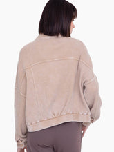 Load image into Gallery viewer, Taupe Cropped Waffle Jacket
