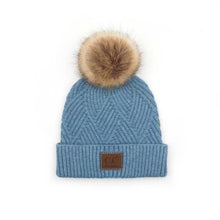 Load image into Gallery viewer, Diagonal Pom Hat

