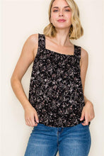 Load image into Gallery viewer, Staccato Black Floral Tank
