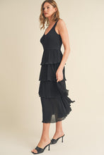 Load image into Gallery viewer, Black Tiered Tank Dress
