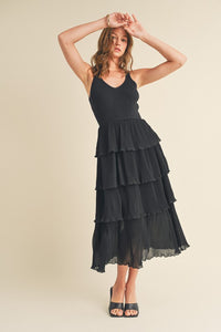 Black Tiered Tank Dress