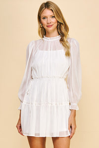 White Sheer Shoulder Dress