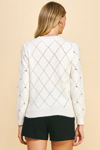 Ivory Rhinestone Sweater