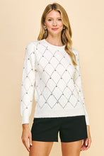 Load image into Gallery viewer, Ivory Rhinestone Sweater
