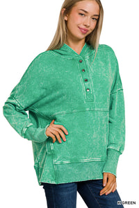 Kelly Green Washed Hoodie