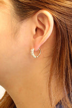 Load image into Gallery viewer, White Gold CZ Dipped Hoops
