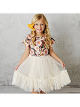 Load image into Gallery viewer, Rust Floral Tulle Dress - Kids
