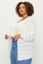 Load image into Gallery viewer, Ivory Pointelle Cardigan - Plus
