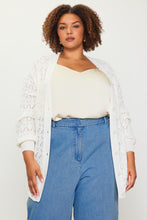 Load image into Gallery viewer, Ivory Pointelle Cardigan - Plus
