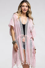 Load image into Gallery viewer, Pink Pom Trim Kimono
