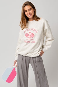 Pickleball Club Embroidered Sweatshirt