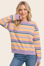 Load image into Gallery viewer, Striped Orange + Lavender Sweater
