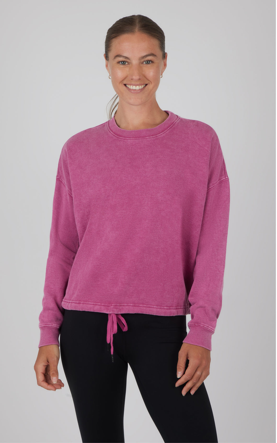 Fuschia Washed Sweatshirt