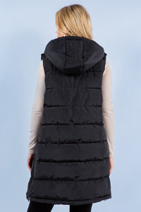 Long Black Puffer Vest