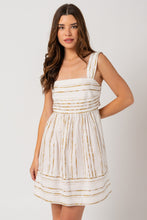 Load image into Gallery viewer, Ivory + Khaki Striped Dress
