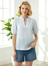 Load image into Gallery viewer, Staccato Blue Gingham Top
