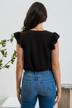 Load image into Gallery viewer, Black Ruffle Sleeve Top
