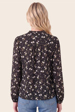 Load image into Gallery viewer, Black Floral Split Neck Top
