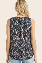Load image into Gallery viewer, Teal Floral Square Neck Tank
