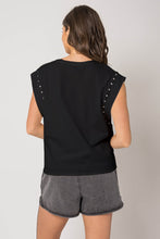 Load image into Gallery viewer, Black Studded Tee
