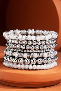 Pearl + Silver Bracelet Stack