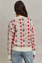Load image into Gallery viewer, Vertical Stripe Heart + Bow Sweater
