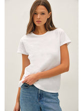 Load image into Gallery viewer, White Cotton Slub Tee
