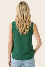 Load image into Gallery viewer, Forest Green Ruffle Neck Tank
