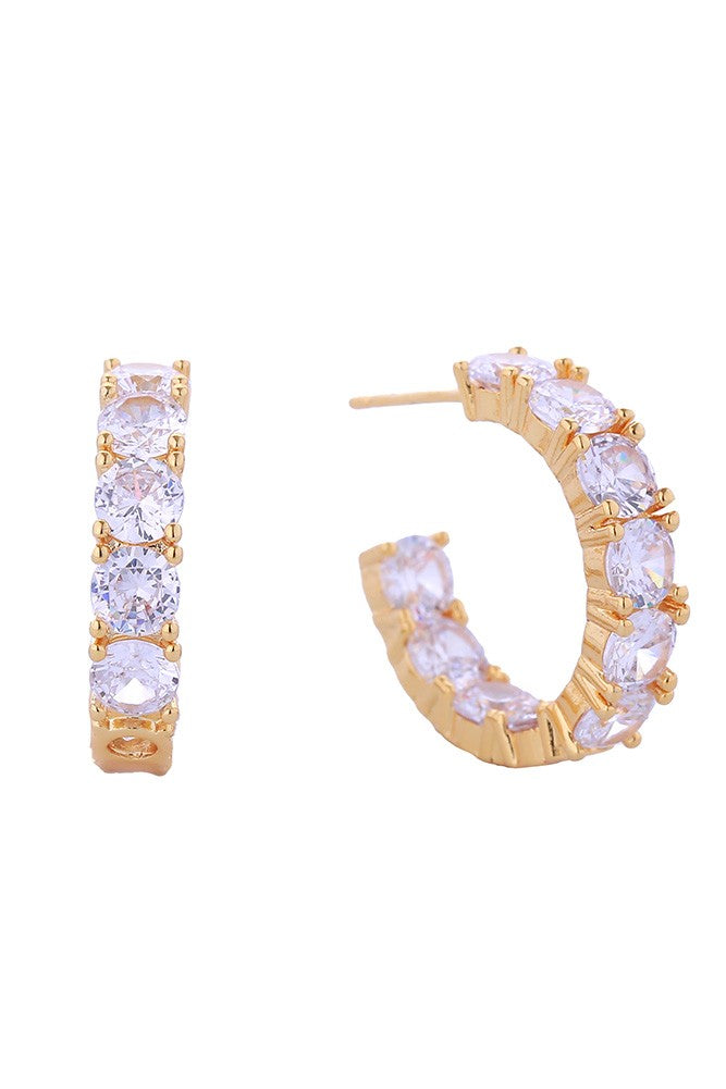 Gold Dipped CZ Hoops