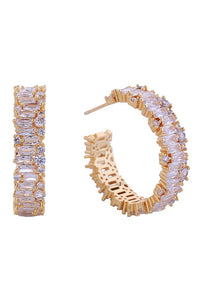 Gold CZ Hoops