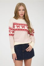 Load image into Gallery viewer, Ivory Bow + Heart Sweater
