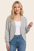 Load image into Gallery viewer, Grey Raw Hem Shrug Cardigan
