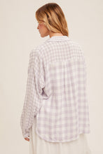 Load image into Gallery viewer, Hem + Thread Lavender Mixed Plaid Top
