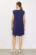 Load image into Gallery viewer, Navy Silky Shift Dress
