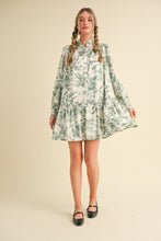 Load image into Gallery viewer, Green Botanical Print Mini Dress
