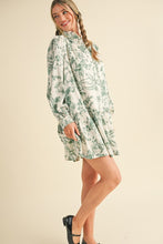 Load image into Gallery viewer, Green Botanical Print Mini Dress
