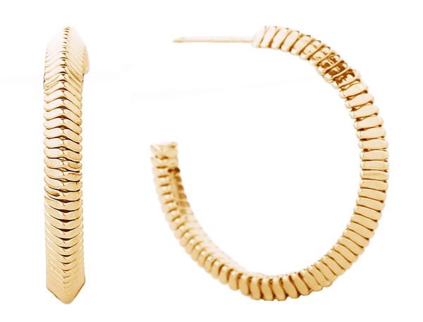 Gold Textured Hoops