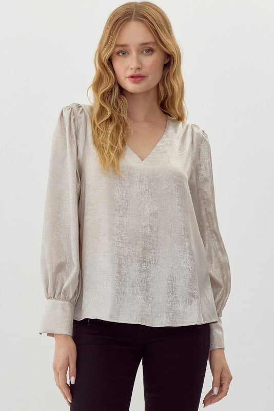 Pearl Puff Sleeve Top