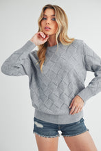 Load image into Gallery viewer, Grey Woven Pattern Sweater
