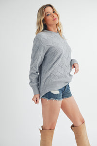 Grey Woven Pattern Sweater