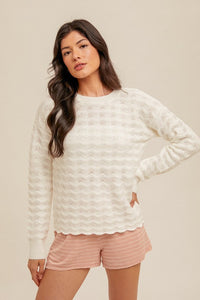 Ivory Lace Knit Sweater