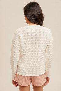 Ivory Lace Knit Sweater