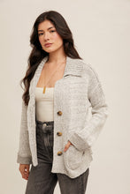 Load image into Gallery viewer, Grey Reverse Seam Cardigan
