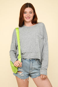 Grey Cropped Boxy Top