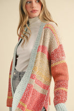 Load image into Gallery viewer, Orange + Taupe Blocked Caridgan
