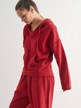 Load image into Gallery viewer, Garnet V-Neck Hoodie
